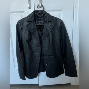 Short black leather jacket 100% leather outer